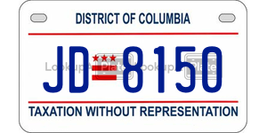 JD8150  license plate in DC