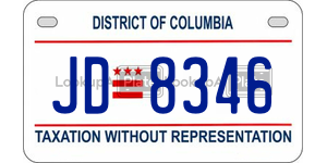 JD8346  license plate in DC