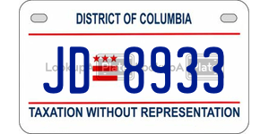 JD8933  license plate in DC