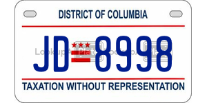 JD8998 license plate in District of Columbia