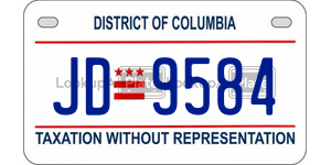 JD9584  license plate in DC