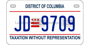 JD9709  license plate in DC