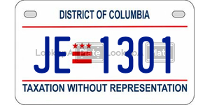 JE1301  license plate in DC
