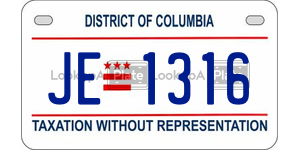 JE1316  license plate in DC