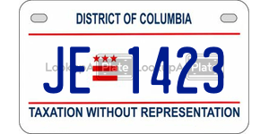 JE1423  license plate in DC
