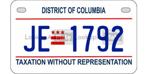 JE1792  license plate in DC