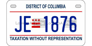 JE1876  license plate in DC