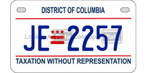 JE2257  license plate in DC