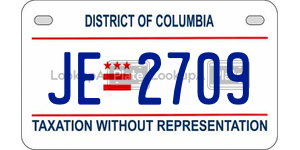 JE2709  license plate in DC