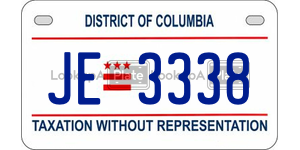 JE3338  license plate in DC