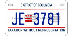 JE3781  license plate in DC