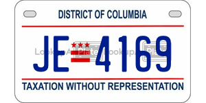 JE4169  license plate in DC