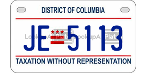 JE5113  license plate in DC