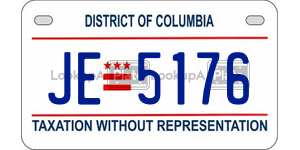 JE5176  license plate in DC