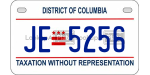 JE5256  license plate in DC