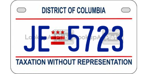 JE5723  license plate in DC