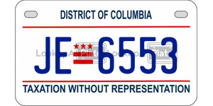 JE6553  license plate in DC