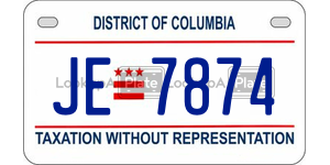 JE7874  license plate in DC