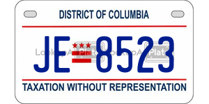 JE8523  license plate in DC