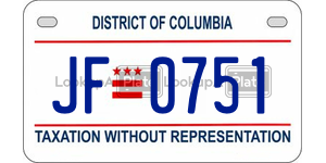 JF0751  license plate in DC