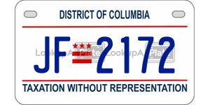 JF2172  license plate in DC