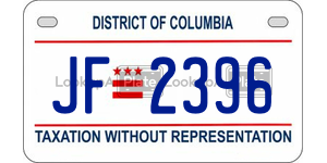 JF2396 license plate in District of Columbia
