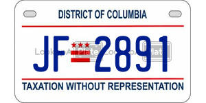 JF2891  license plate in DC
