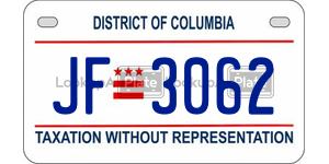 JF3062  license plate in DC