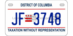 JF3748  license plate in DC