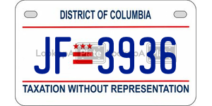 JF3936  license plate in DC