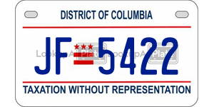 JF5422  license plate in DC