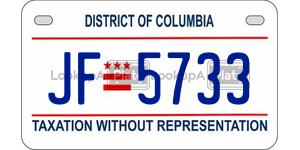 JF5733  license plate in DC