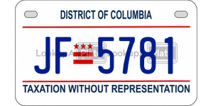 JF5781  license plate in DC