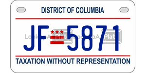 JF5871  license plate in DC