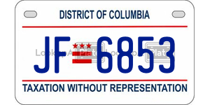 JF6853  license plate in DC