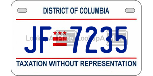 JF7235  license plate in DC