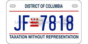 JF7818  license plate in DC