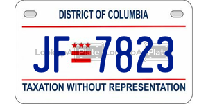JF7823  license plate in DC