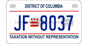 JF8037  license plate in DC