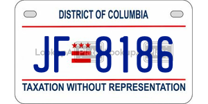 JF8186  license plate in DC