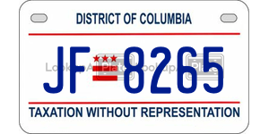 JF8265 license plate in District of Columbia
