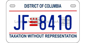 JF8410  license plate in DC