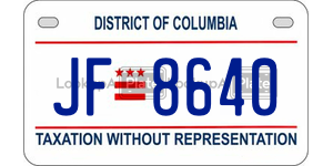 JF8640  license plate in DC