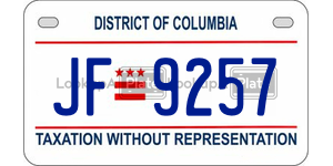 JF9257  license plate in DC