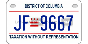 JF9667  license plate in DC