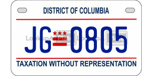 JG0805  license plate in DC