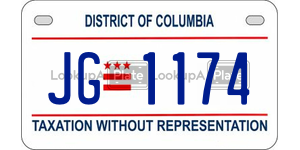 JG1174 license plate in District of Columbia