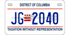 JG2040  license plate in DC