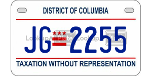JG2255  license plate in DC