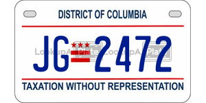 JG2472  license plate in DC